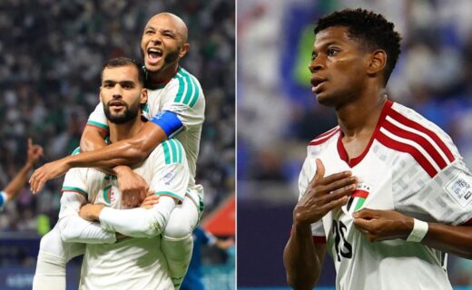 مواجهة الجزائر والإمارات كاس العرب 2025